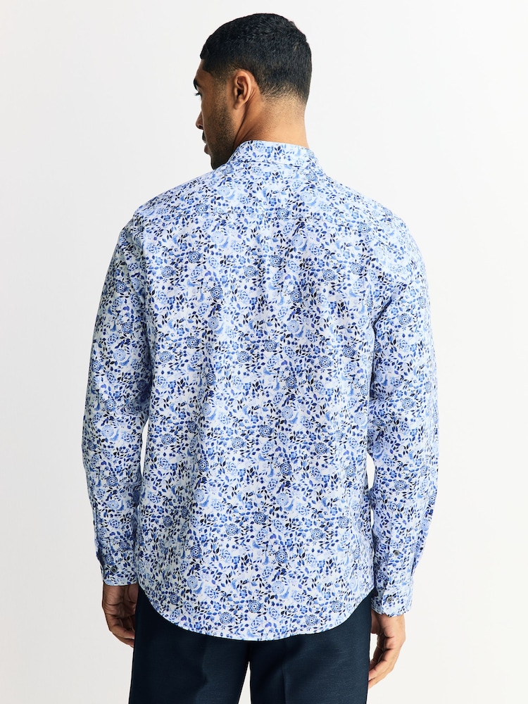 blue and white floral dress shirt Plaid dress | Dresses main image 0