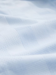 כחול בהיר משובץ - חולצה מחויטת מתערובת עשירה בכותנה עם עיטור ומרקם - תמונה 7 מתוך 8