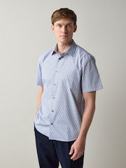 Blue Geometric Regular Fit Short Sleeve Shirt - Image 2 of 4