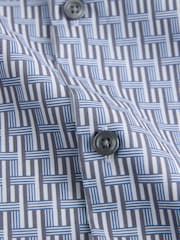 Blue Geometric Regular Fit N.Premium Short Sleeve Shirt - Image 7 of 8