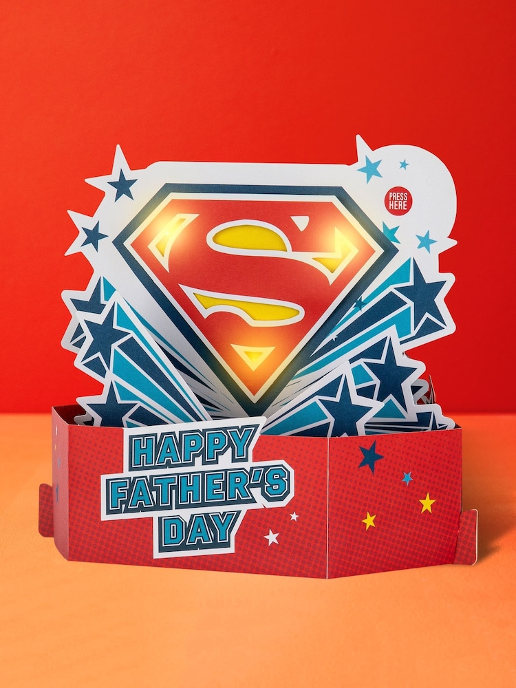 Hallmark Blue Musical & Light Up Father's Day Card - Superman - Image 1 of 4