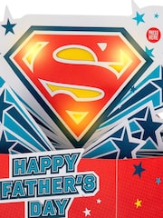 Hallmark Blue Musical & Light Up Father's Day Card - Superman - Image 2 of 4