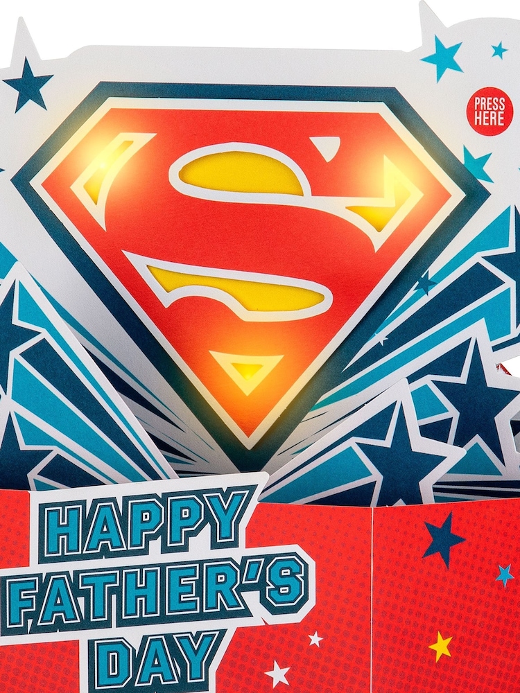Hallmark Blue Musical & Light Up Father's Day Card - Superman - Image 2 of 4