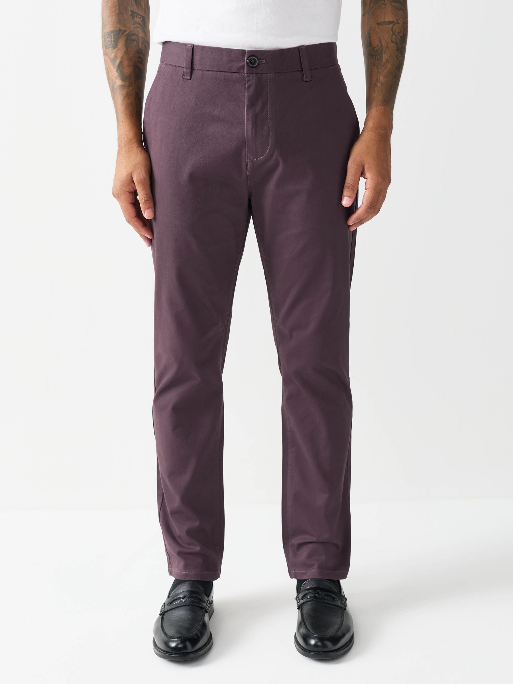 Buy Purple Slim Fit Stretch Chinos Trousers from Next USA