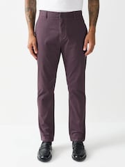 Morado - Corte slim - Straight Fit Pleated Stretch Chinos Trousers - Imagen 1 de 9