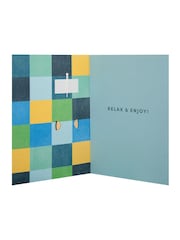 Hallmark Blue Father's Day Card - With Wooden Keyring Keepsake - Image 3 of 5
