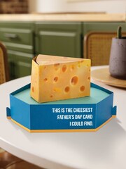 Hallmark Blue Funny Father's Day Card - 3D & Pop Up Cheese - Image 1 of 4