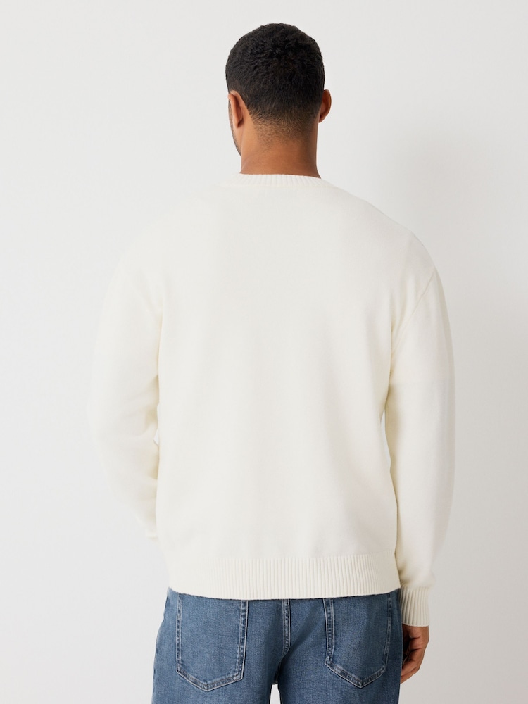 Ecru White Regular Fit Christmas Après Ski Crew Jumper - Image 2 of 5 Ecru White Regular Fit Christmas Après Ski Crew Jumper - Image 2 of 5