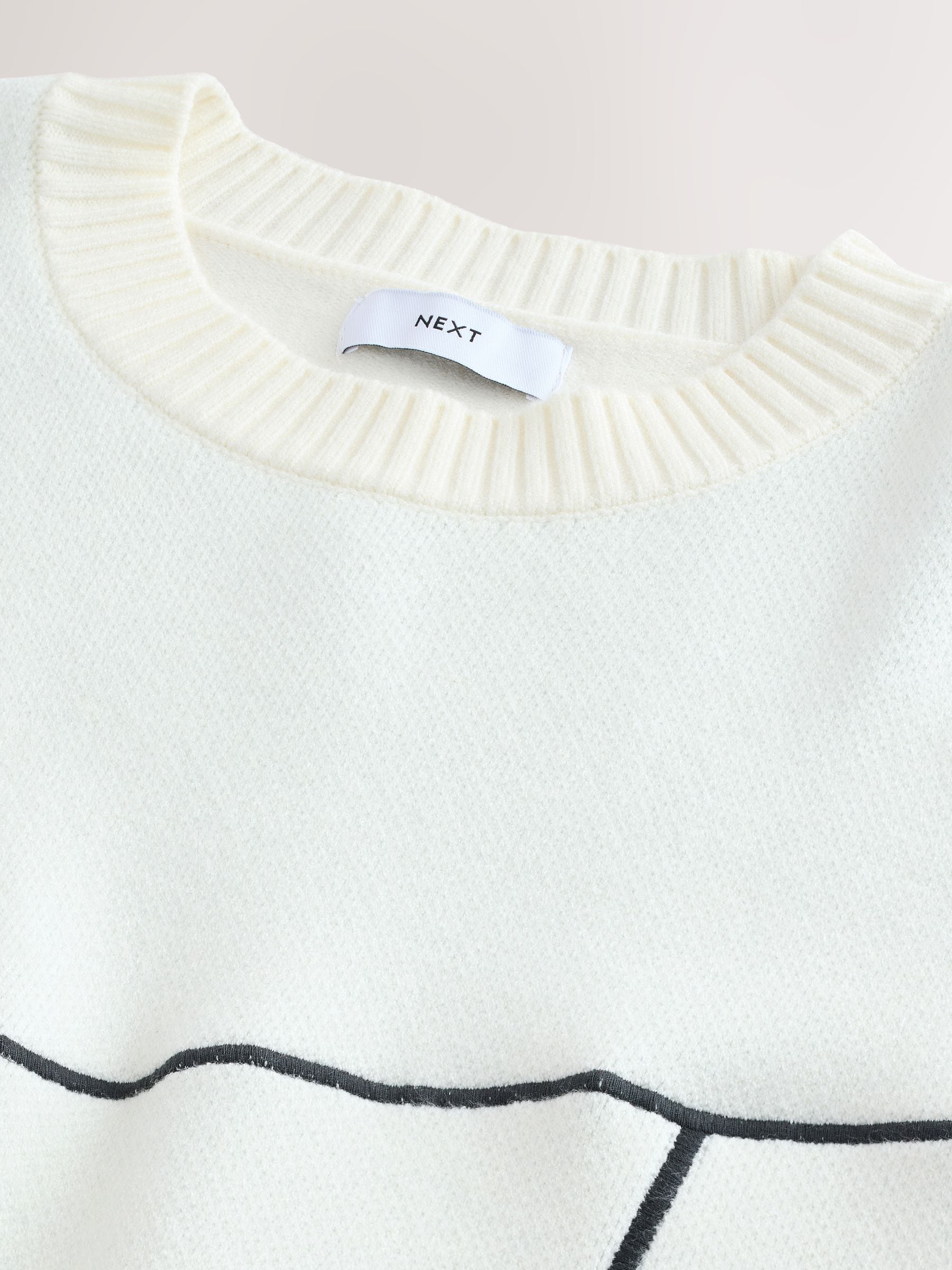 Buy Ecru White Relaxed Fit Christmas Aprés Ski Crew Jumper from