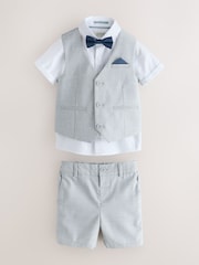 Grau - Baker by Ted Baker – Hemd, Weste und Shorts im Set - Bild 1 von 9