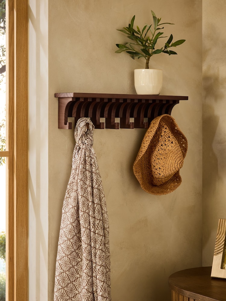 Brown Global Solid Wood Coat Hooks - Image 1 of 4