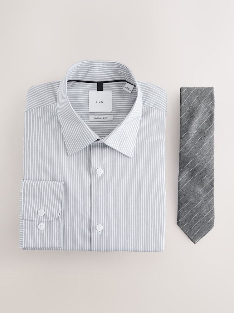 white and grey dress shirt The White Madison Fine Twill with Smoke Buttons Custom Shirt main image 0