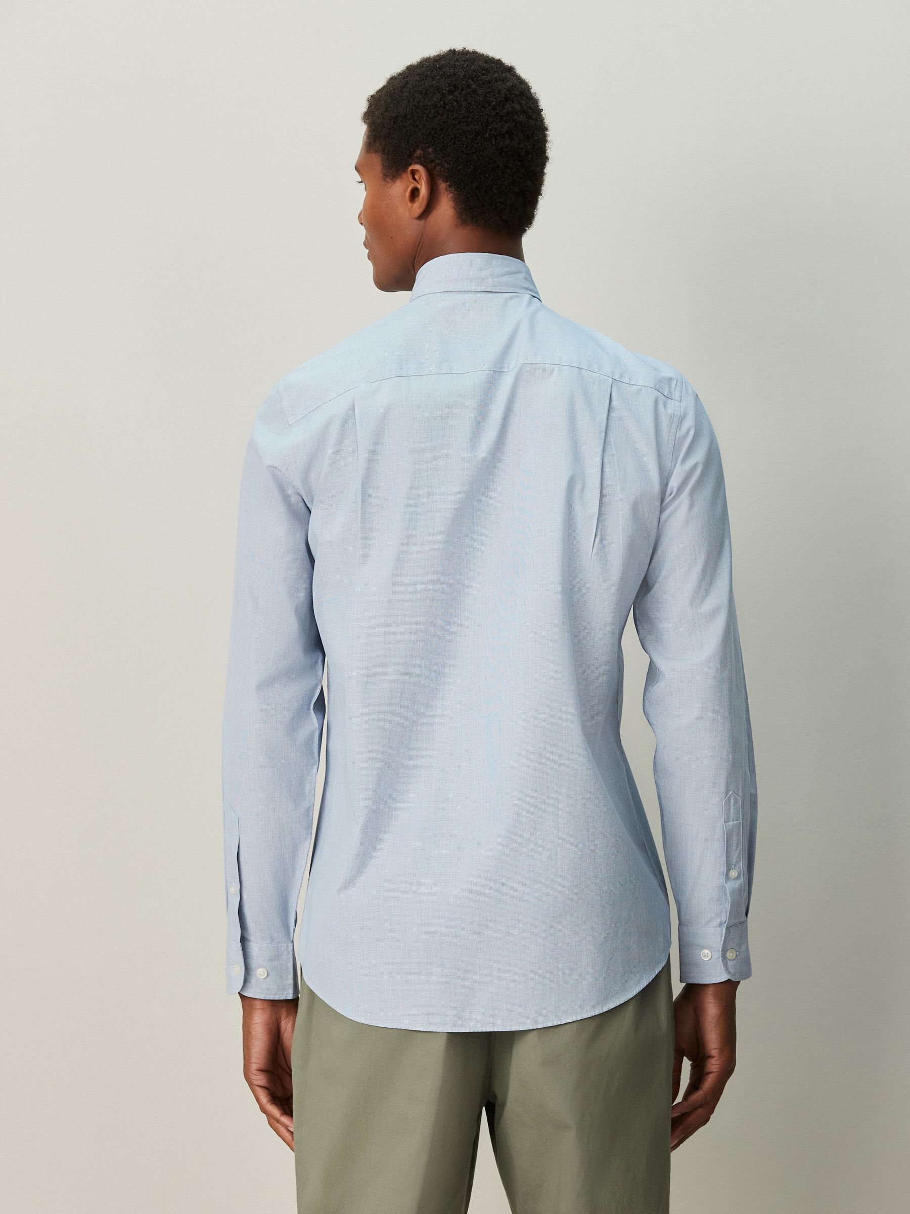Buy Blue Texture Regular Fit Cotton Rich Long Sleeve Formal Shirt