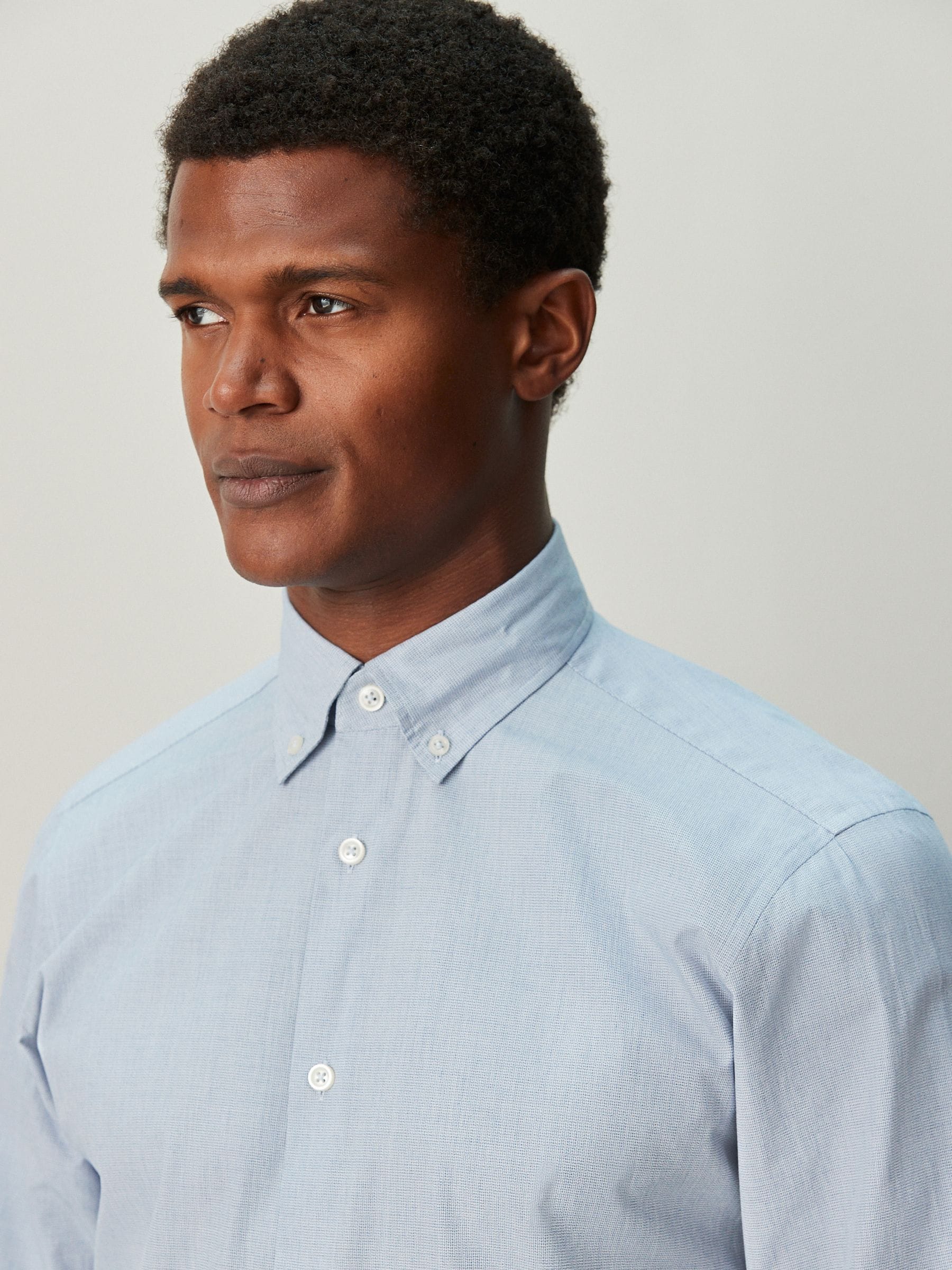 【新品未開封】25AW villd solid sleeve shirt Buy Blue Texture Regular Fit Cotton Rich Long Sleeve Formal Shirt