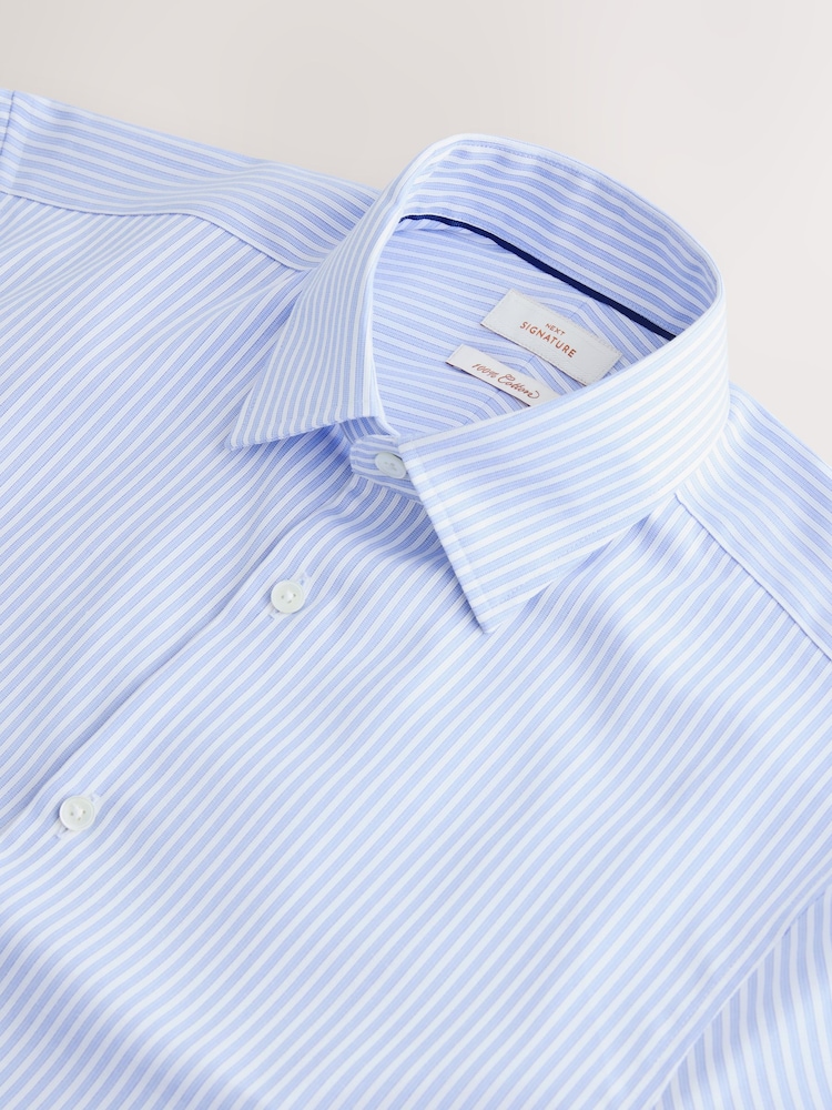 Mens Next Blue Bengal Stripe Signature Shirt US 16 1/2 R
