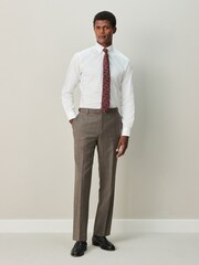 White/Burgundy Red Geometric Slim Fit Occasion Shirt And Tie Set - Image 2 of 5
