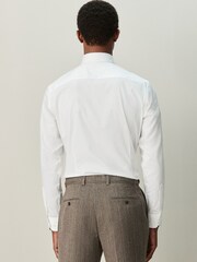 White/Burgundy Red Geometric Slim Fit Occasion Shirt And Tie Set - Image 3 of 5