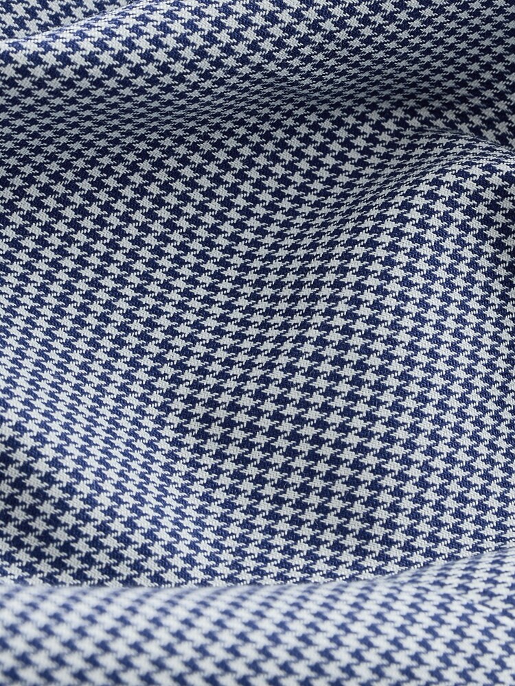 Blue Textured Slim Fit Signature 100% Cotton Smart Shirt - Image 7 of 7