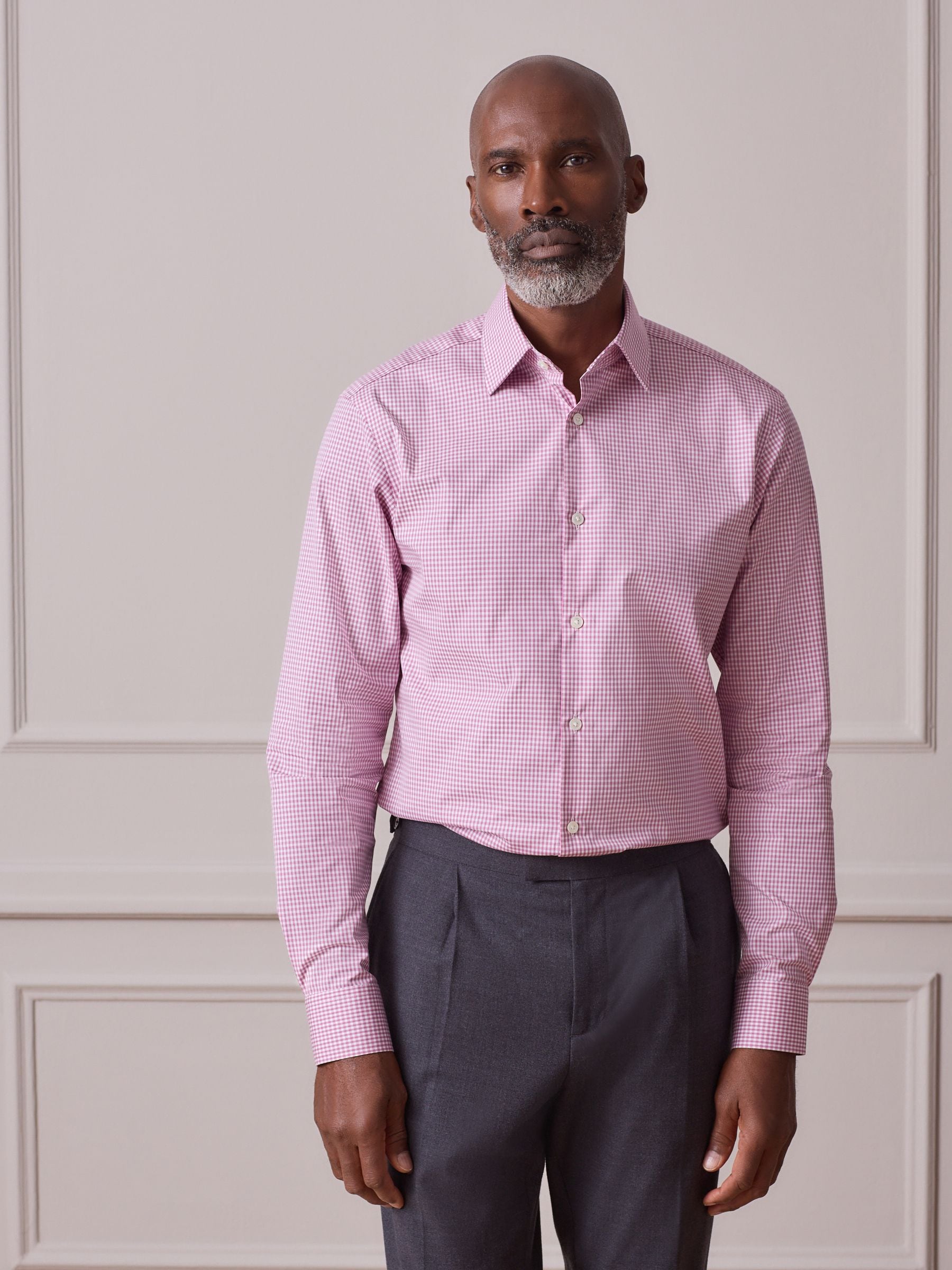 Buy Pink Gingham Slim Fit 100% Cotton Signature Shirt from Next