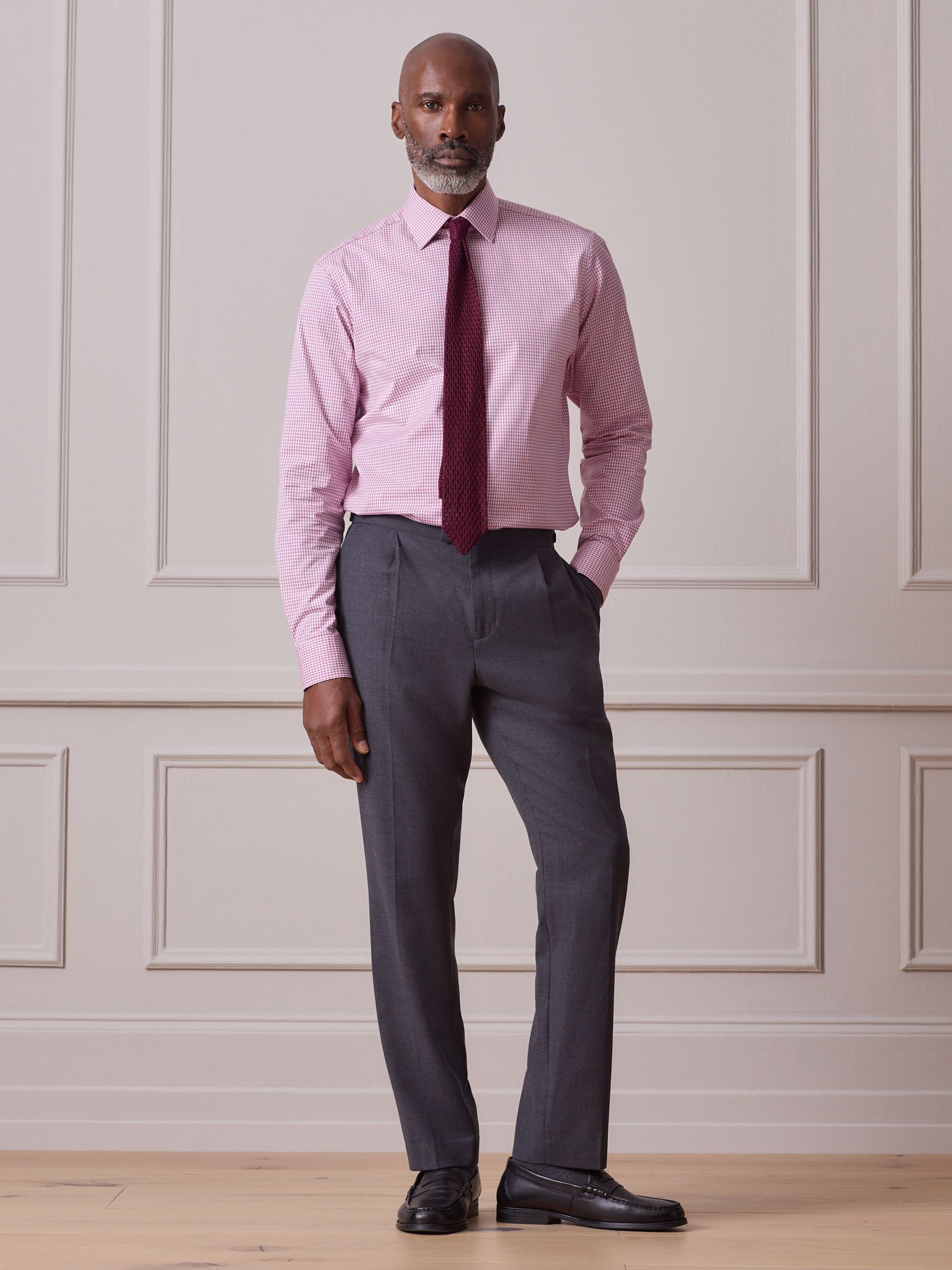 Buy Pink Gingham Slim Fit 100% Cotton Signature Shirt from Next