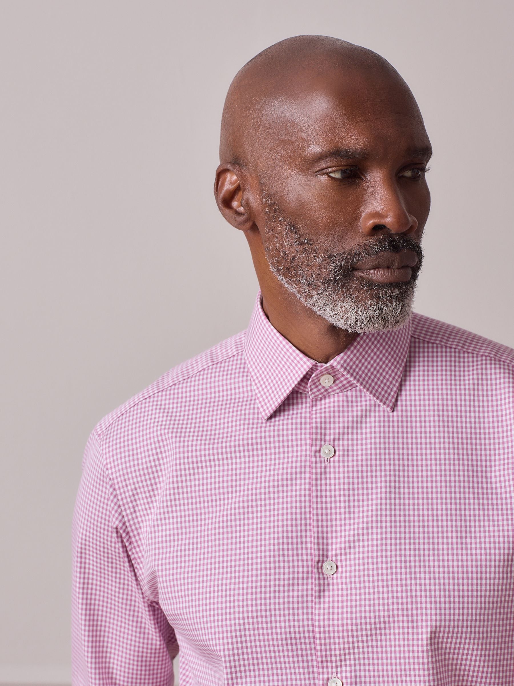 Buy Pink Gingham Slim Fit 100% Cotton Signature Shirt from Next USA