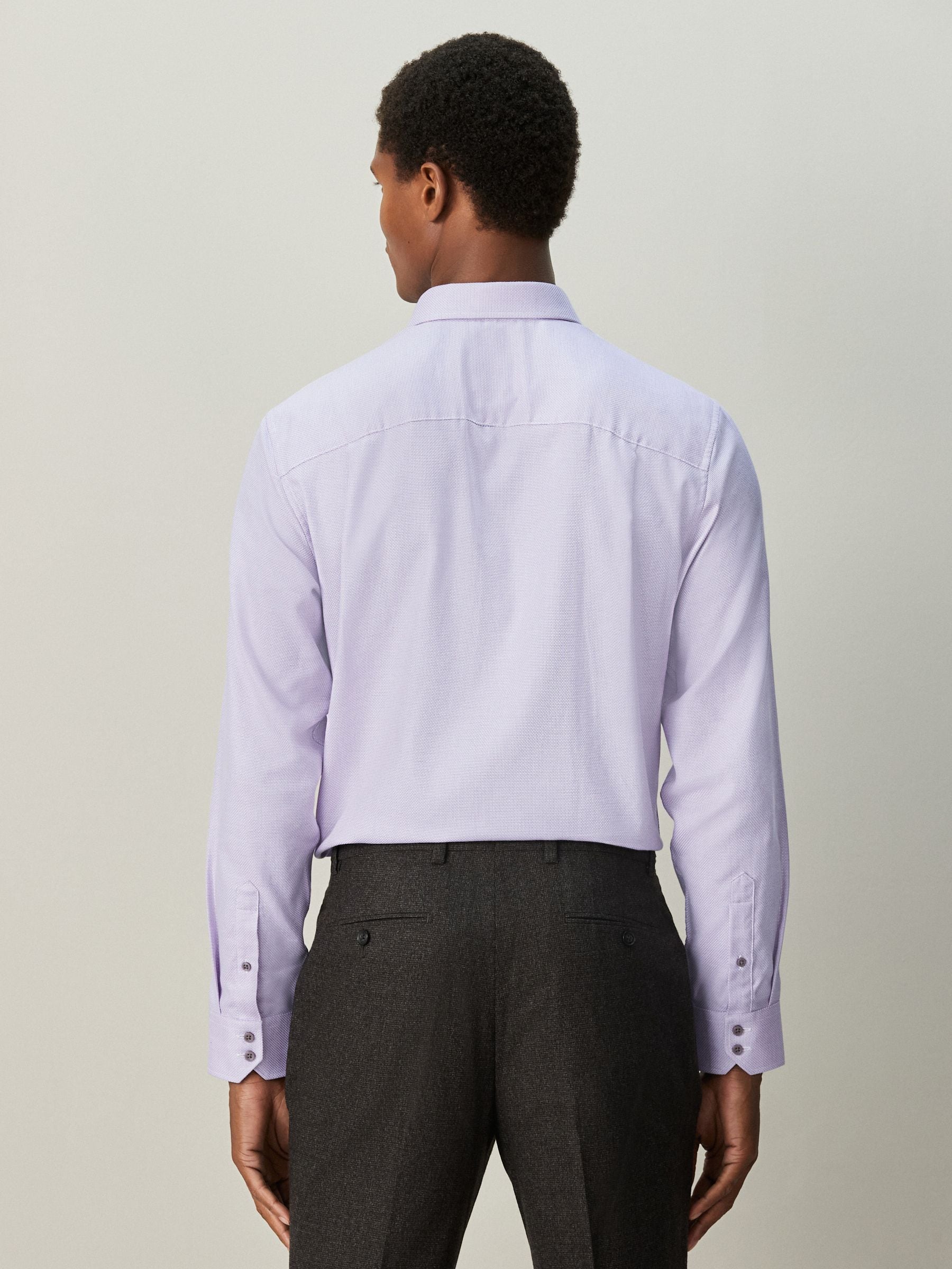 Buy Lilac Regular Fit Cotton Textured Slim Fit Long Sleeve Formal Shirt With Trim from Next USA Buy Lilac Regular Fit Cotton Textured Slim Fit Long Sleeve Formal Shirt With Trim from Next USA