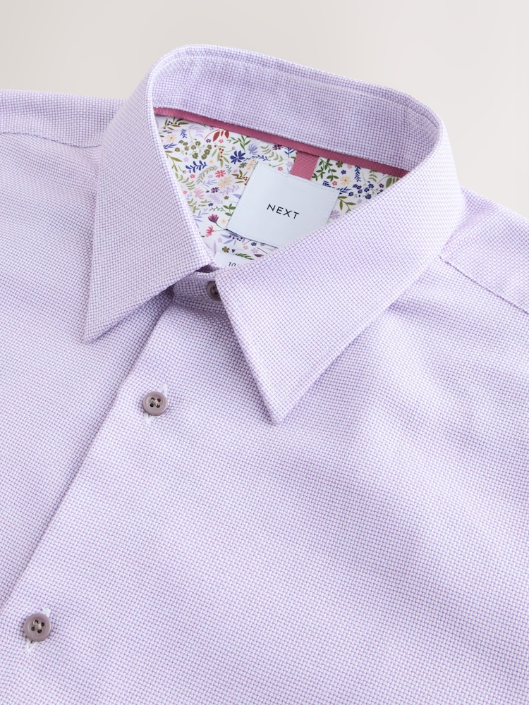 Buy Lilac Regular Fit Cotton Textured Slim Fit Long Sleeve Formal Shirt With Trim from Next USA Buy Lilac Regular Fit Cotton Textured Slim Fit Long Sleeve Formal Shirt With Trim from Next USA