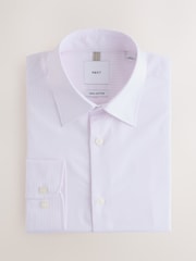 Pink Stripe Slim Fit Cotton Rich Long Sleeve Formal Shirt - Image 5 of 7