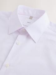 Pink Stripe Slim Fit Cotton Rich Long Sleeve Formal Shirt - Image 6 of 7