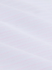 Pink Stripe Slim Fit Cotton Rich Long Sleeve Formal Shirt - Image 7 of 7