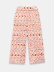 Mint Velvet Orange Geo Print Wide 100% Cotton Trousers - Image 6 of 7