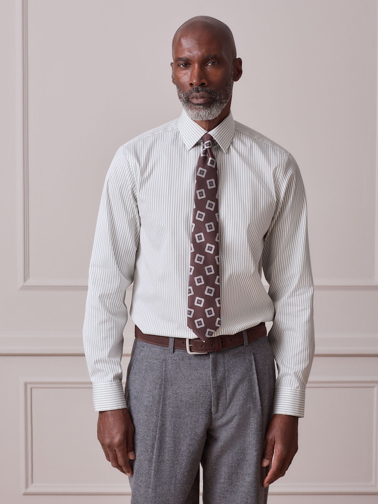 Green Bengal Stripe Slim Fit Signature Shirt - Image 2 of 5 Green Bengal Stripe Slim Fit Signature Shirt - Image 2 of 5