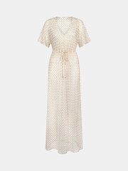 Accessorize Cream Knit Kaftan Maxi Dress - Image 3 of 4