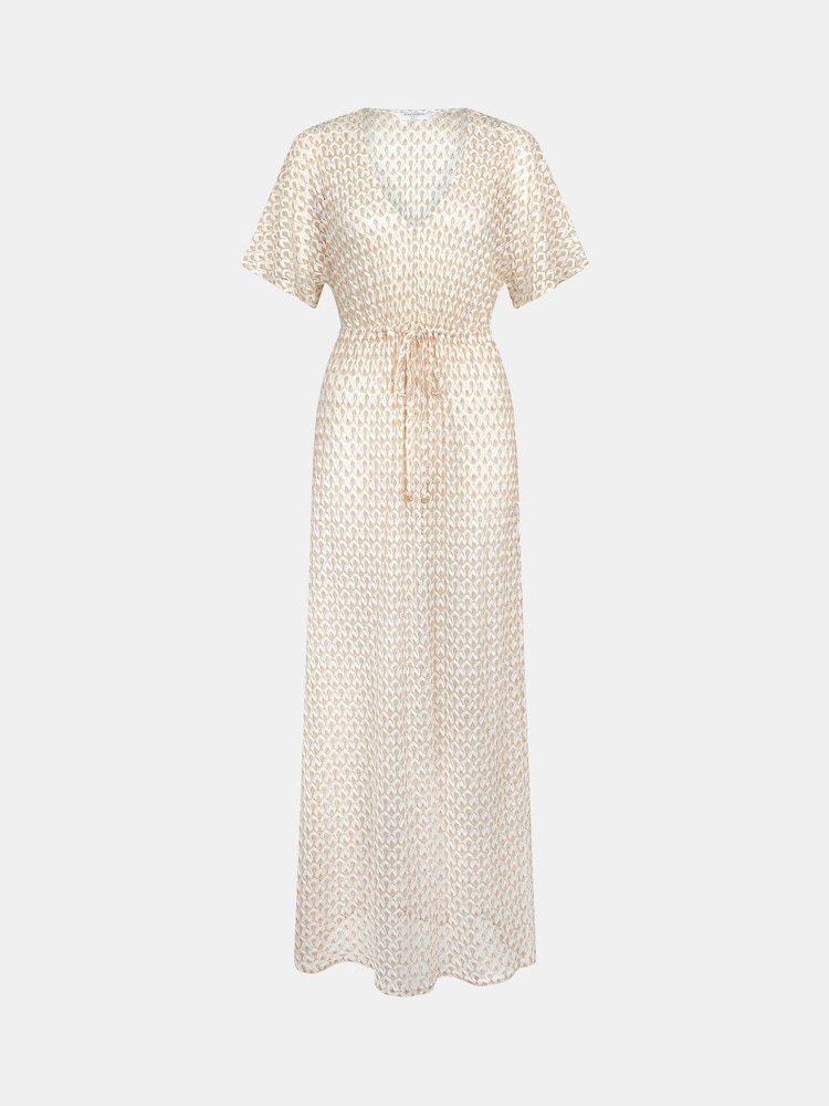 Accessorize Cream Knit Kaftan Maxi Dress - Image 2 of 2