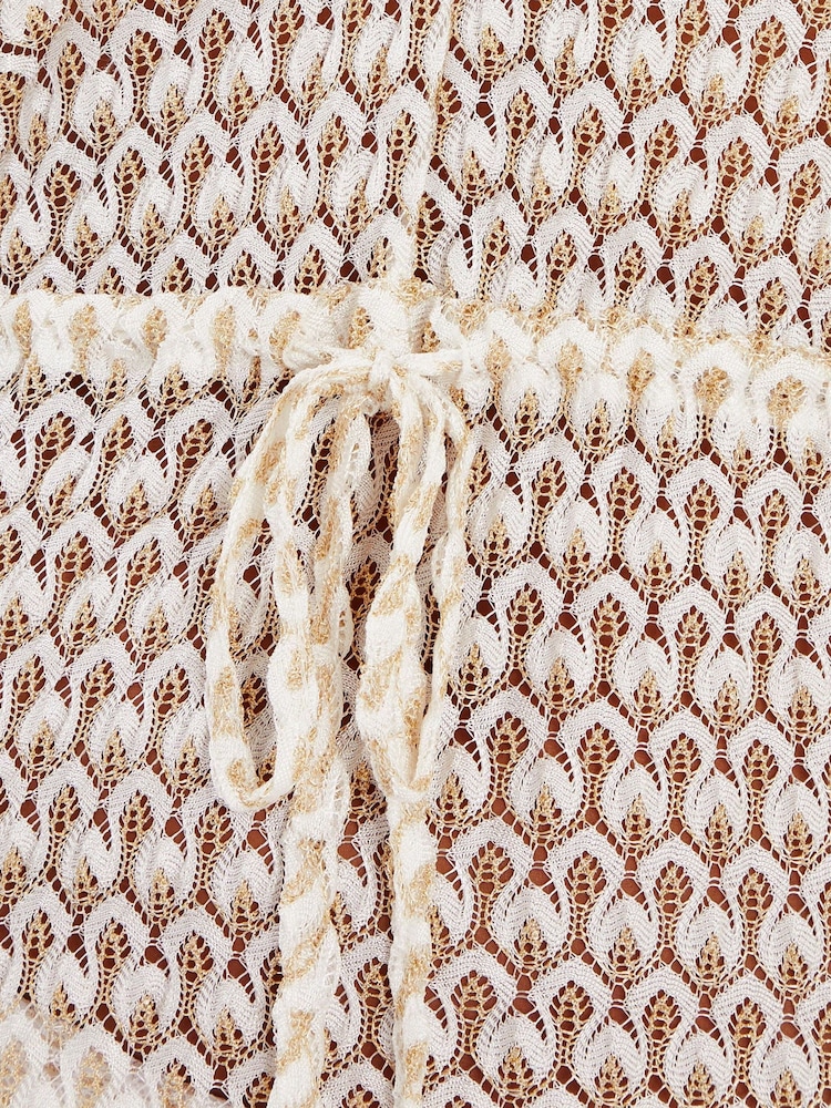 Accessorize Cream Knit Kaftan Maxi Dress - Image 4 of 4
