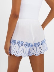 Accessorize Off White Palm Embroidered 100% Cotton Skirt - Image 2 of 4