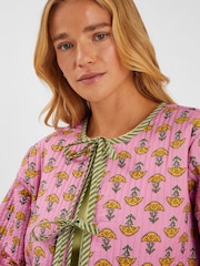 Accessorize Pink Marigold Print Quilted 100% Cotton Jacket - Image 3 of 4