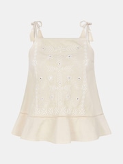 Accessorize Natural Mirror Embroidered Cami Top - Image 4 of 4