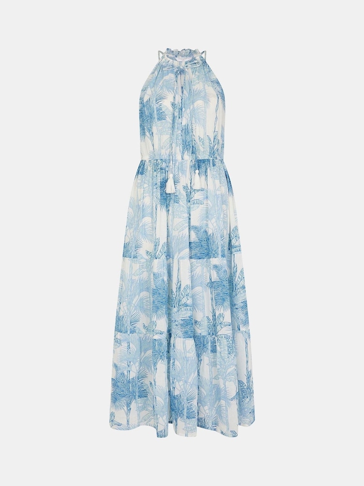 Accessorize White Palm Print Maxi Dress - Image 1 of 1