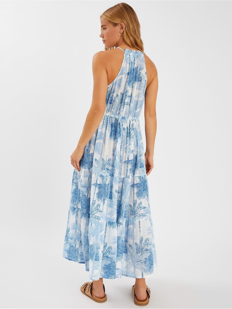 Accessorize White Palm Print Maxi Dress - Image 2 of 4 Accessorize White Palm Print Maxi Dress - Image 2 of 4