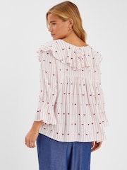 Accessorize Heart Print Collared Blouse - Imagen 2 de 3