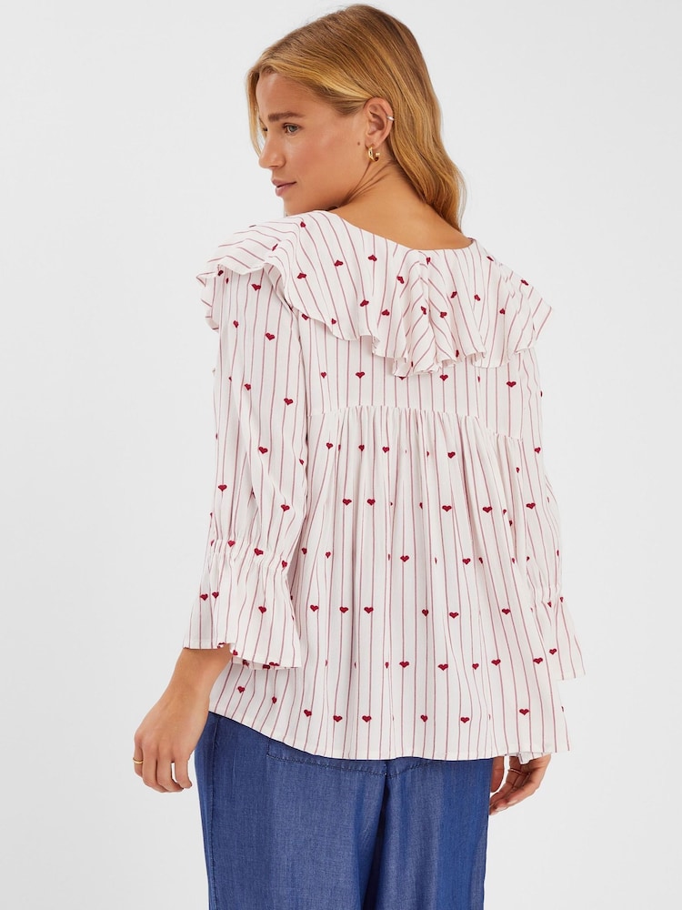Accessorize Heart Print Collared Blouse - Imagen 2 de 3
