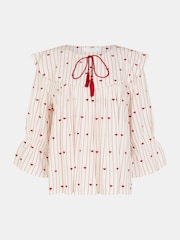 Accessorize Heart Print Collared Blouse - Imagen 3 de 3
