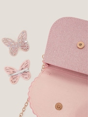 Monsoon Pink Scallop Butterfly Bag & Hair Clips Set - Image 4 of 4