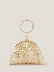 Monsoon Natural Embroidered Tulle Bangle Mini Bag - Image 1 of 4