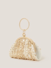 Monsoon Natural Embroidered Tulle Bangle Mini Bag - Image 2 of 4