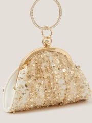 Monsoon Natural Embroidered Tulle Bangle Mini Bag - Image 3 of 4