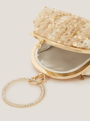 Monsoon Natural Embroidered Tulle Bangle Mini Bag - Image 4 of 4