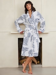 Chelsea Peers Green Towelling Leopard Print 100% Cotton Dressing Gown - Image 1 of 4