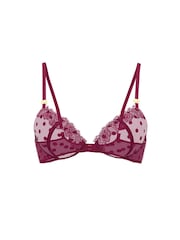 Victoria's Secret Fresh Jam Red Dot Unlined Demi Sheer Bra - Image 2 of 2